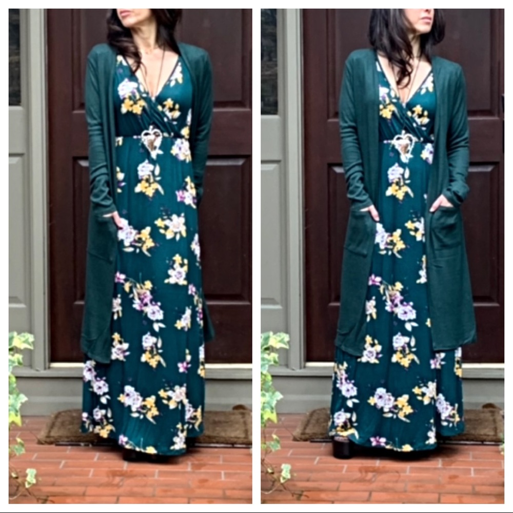 ✨LAST ONE✨Gorgeous hunter green pocket duster - Picture 6 of 8